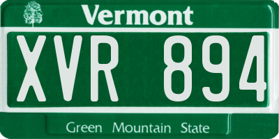 VT license plate XVR894