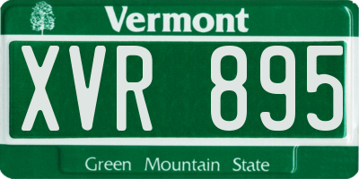 VT license plate XVR895