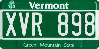 VT license plate XVR898