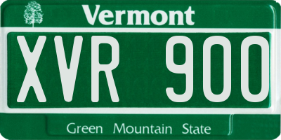 VT license plate XVR900