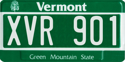 VT license plate XVR901