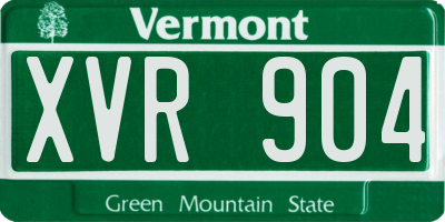 VT license plate XVR904