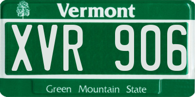 VT license plate XVR906