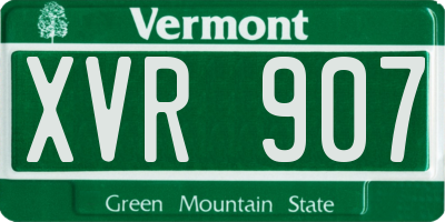 VT license plate XVR907