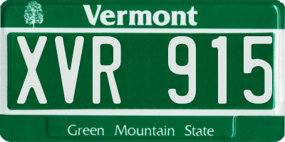 VT license plate XVR915