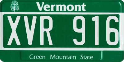 VT license plate XVR916