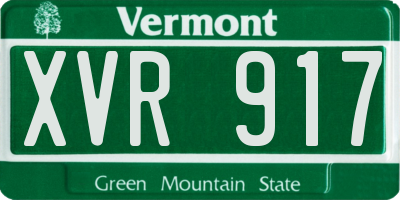 VT license plate XVR917