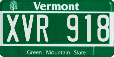 VT license plate XVR918