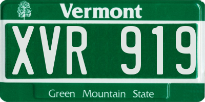VT license plate XVR919