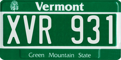 VT license plate XVR931