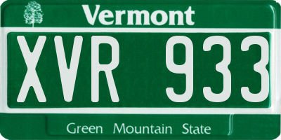 VT license plate XVR933