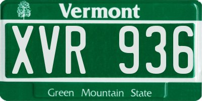 VT license plate XVR936