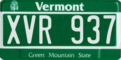 VT license plate XVR937