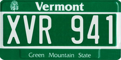VT license plate XVR941
