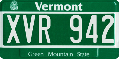 VT license plate XVR942