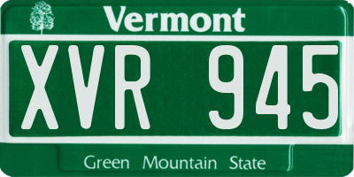 VT license plate XVR945