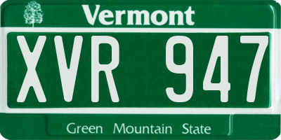 VT license plate XVR947