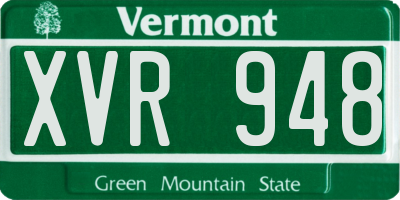 VT license plate XVR948