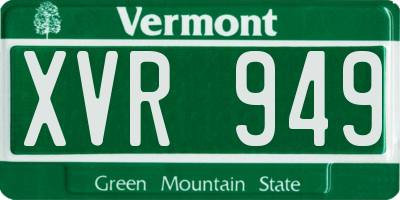 VT license plate XVR949