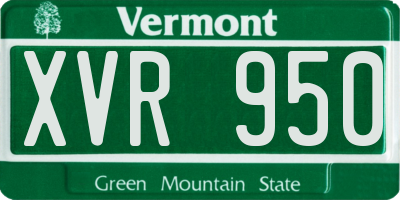 VT license plate XVR950