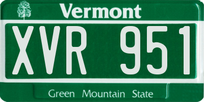 VT license plate XVR951