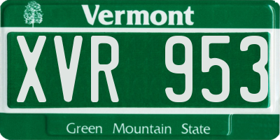 VT license plate XVR953