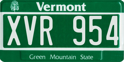 VT license plate XVR954