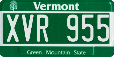 VT license plate XVR955