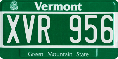 VT license plate XVR956