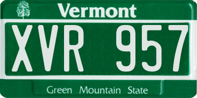 VT license plate XVR957