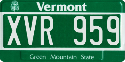 VT license plate XVR959