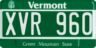 VT license plate XVR960