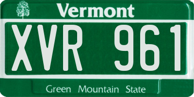 VT license plate XVR961