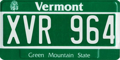 VT license plate XVR964