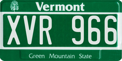 VT license plate XVR966