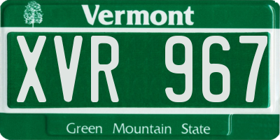 VT license plate XVR967