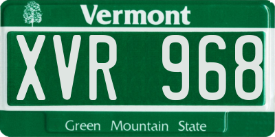 VT license plate XVR968