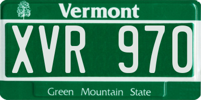 VT license plate XVR970