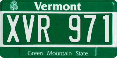 VT license plate XVR971