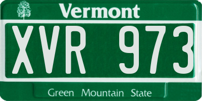 VT license plate XVR973