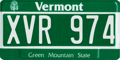 VT license plate XVR974