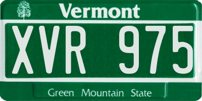 VT license plate XVR975