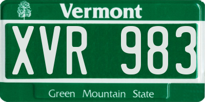 VT license plate XVR983