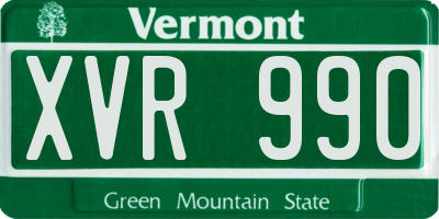 VT license plate XVR990