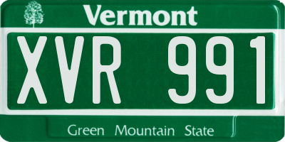 VT license plate XVR991