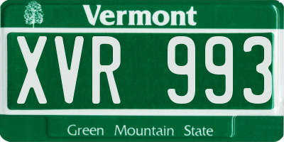 VT license plate XVR993