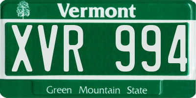 VT license plate XVR994