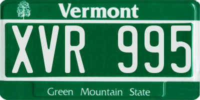 VT license plate XVR995
