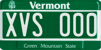 VT license plate XVS000