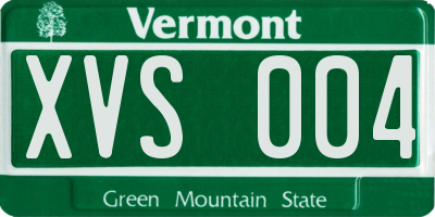 VT license plate XVS004